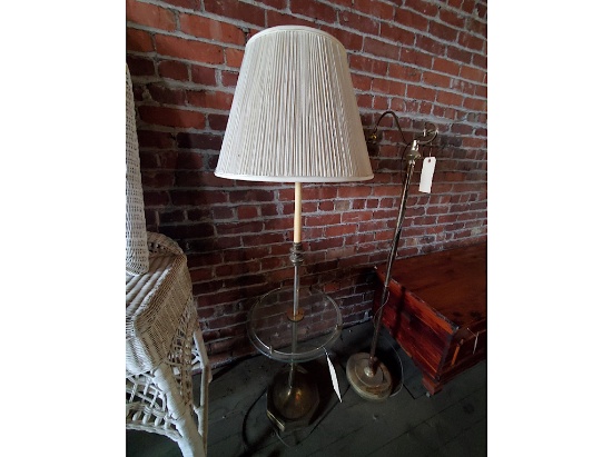 PEDESTAL FLOOR LAMP WITH GLASS TRAY