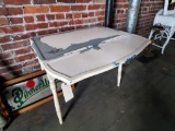 VINTAGE METAL TABLE WITH FOLD OUT LEAFS