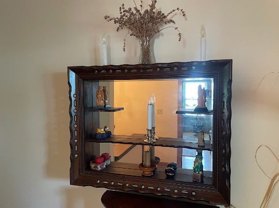 MIRROR SHELF WITH CONTENTS