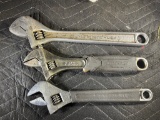 LOT OF 3 CRESCENT WRENCHES