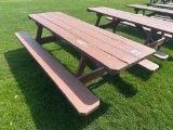 8' WOODEN PICNIC TABLE