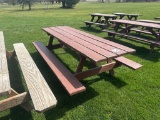 8' WOODEN PICNIC TABLE