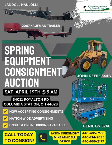 SPRING EQUIPMENT CONSIGNMENT AUCTION