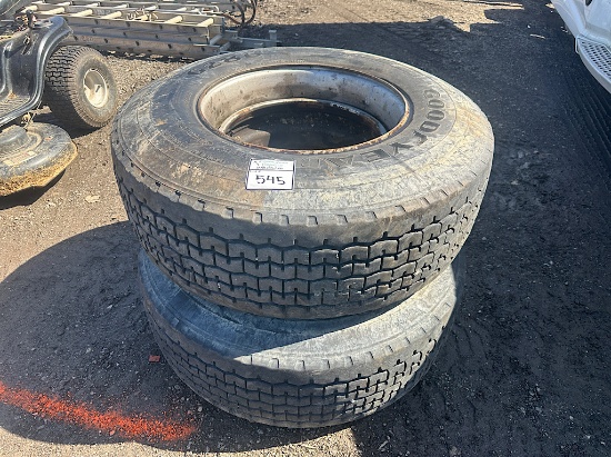 (2) GOODYEAR 385/65R22.5 TIRES