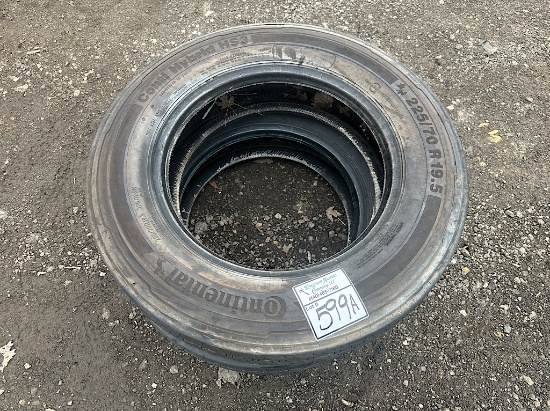 (2) CONTINENTAL 225/70R19.5 TIRES