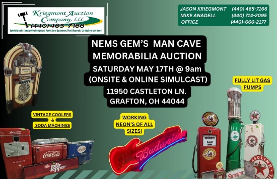 NEMS GEMS MAN CAVE AUCTION
