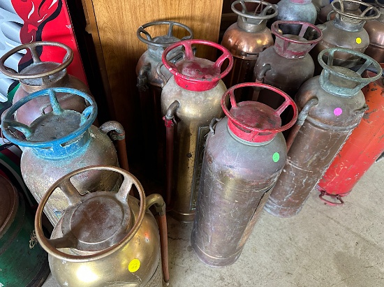 3 COPPER FIRE EXTINGUISHERS