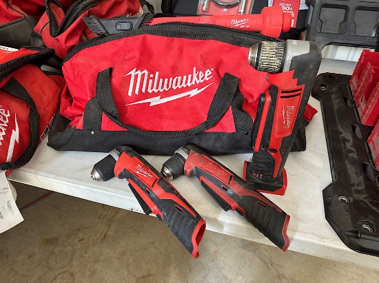 (3) MILWAUKEE RIGHT ANGLE DRILLS
