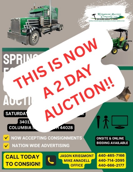 SPRING EQUIPMENT CONSIGNMENT AUCTION