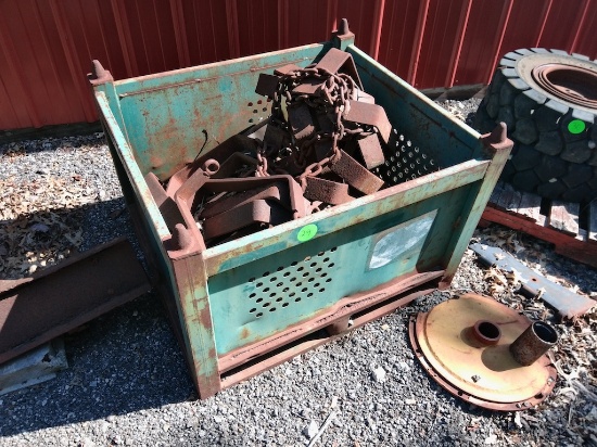 Steel Crate With Bolt on Skid Steer Tracks