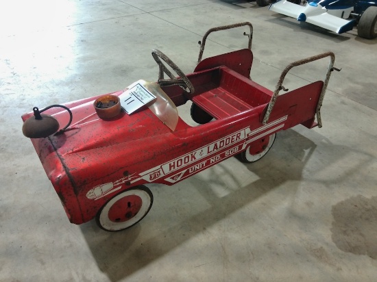 AMF HOOK & LADDER "UNIT NO. 508" TIN PEDAL CAR