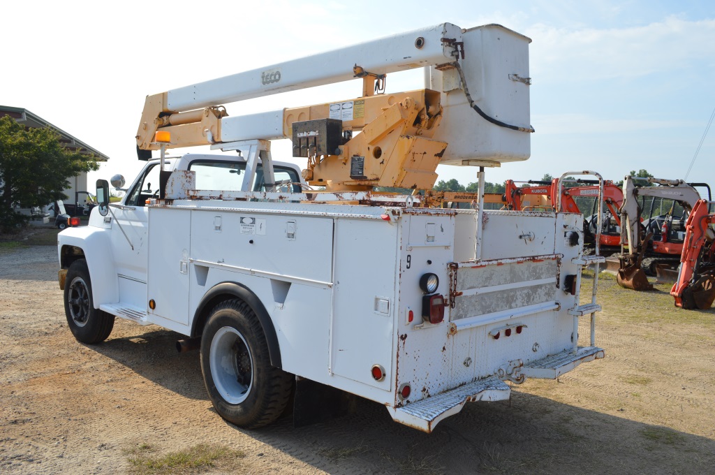 1990 Ford F600 Single Cab Teco 37' Bucket Truck | Proxibid