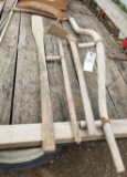 Antique Pick Hoe, Hand Scythes & Paddle