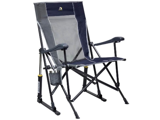 (2) GCI Outdoor RoadTrip Rocker Outdoor Chairs, Midnight Blue.