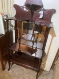 Unusual Oak Curio Shelf