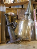 Antique Jack, Oil Filler Bottle & Misc.