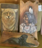 3 Wooden Paintings by B.J. Law