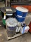 Pallet w/ 2 Barrels, Misc. Motor Oil Quarts & Filter