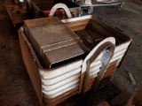 Steel Crate w/ Microfiche Machine & Ford Car Parts Manuals