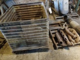 Steel Tub & Pallet w/ Manifolds & Misc. Parts