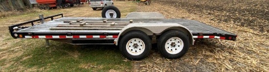 '07 P&J Model 618 7'x16'+2' Bumper Hitch Flatbed Trailer