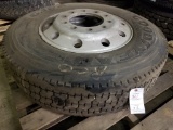 295/75R22.5 Tire on Alum Rim