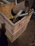 Wooden Crate w/ Steel Pipe & Misc.