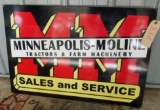 Minneapolis Moline Double Sided Steel Sign