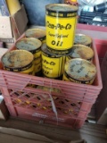 Crate of Cem-Pe-Co Oil Cans