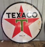 Texaco 6' Round Double-Sided Porcelain Sign