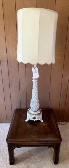 French Provincial Style 48" Table Lamp & Table