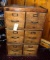 Antique Oak 6 drawer stackable file cabinet