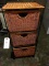 3 drawer wicker stand