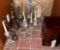 Lot - Candlestick Holders, Glass Flask