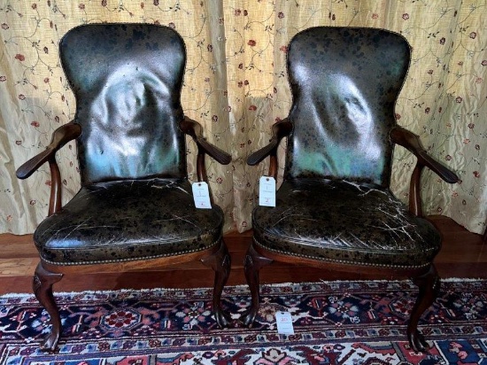 2 - Leather Arm Chairs