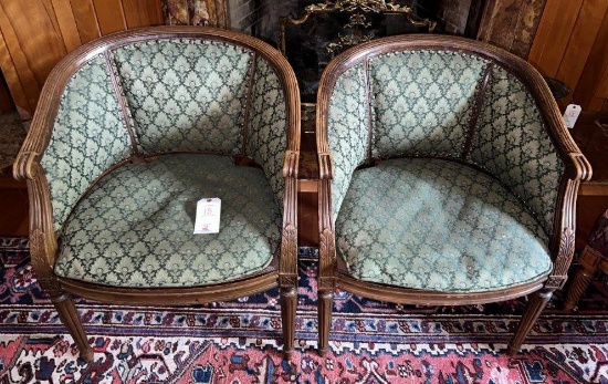 Pr. Round Back Occasional Chairs