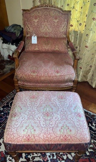 Calico Corners Carved Frame Occasional Chair