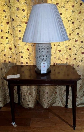 Mahogany Stand Table w/ Lamp