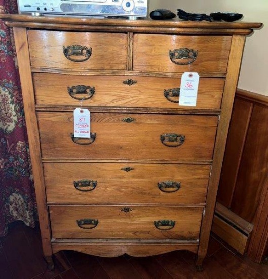 Oak 6 Drawer Chest