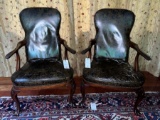 2 - Leather Arm Chairs