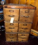 Antique Oak 6 drawer stackable file cabinet
