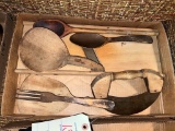 Wooden spoons, butter paddle
