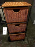 3 drawer wicker stand