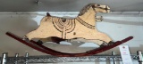 Antique Child's Wooden Rocking Horse