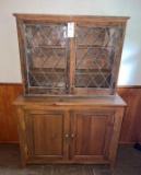 Step Back Leaded Glass Cupboard