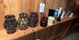 Vases, colored globes