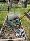 Garden hoses, sprinklers, hardware cloth, shepherd hook