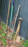 spades, shovels, pick, pruners