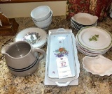 Stoneware pitcher, Hall Sauce Dishes,