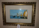 Water Color Sail Boat Picture